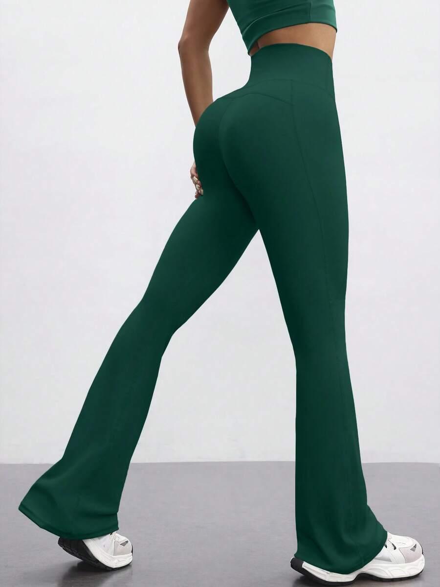 zielone sportowe legginsy