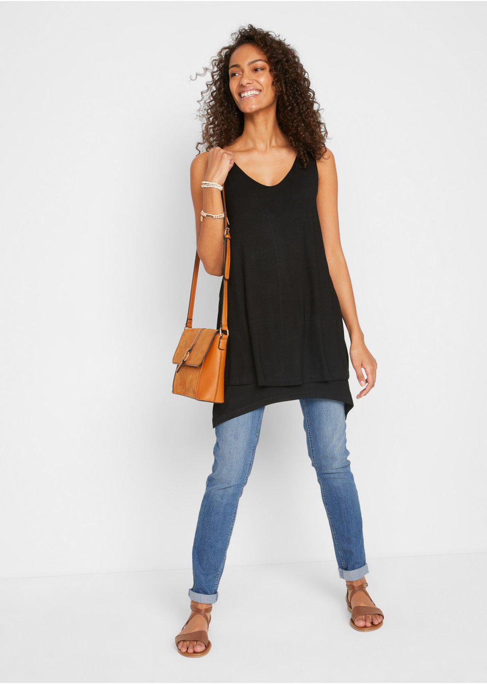 CZARNA TUNIKA V-NECK