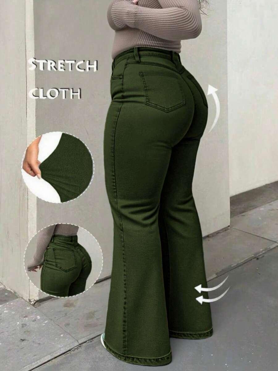 zielone spodnie jeans 