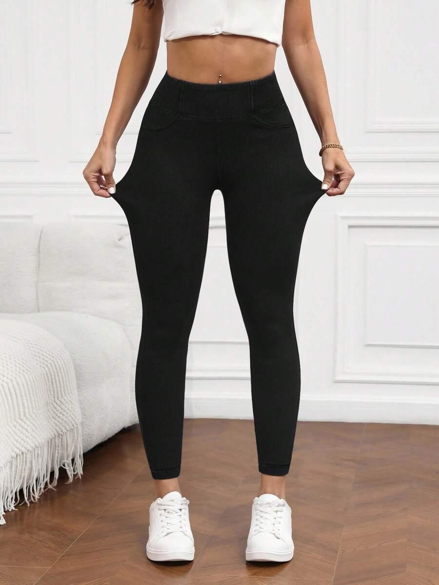 CZARNE LEGGINSY WYSOKI STAN 