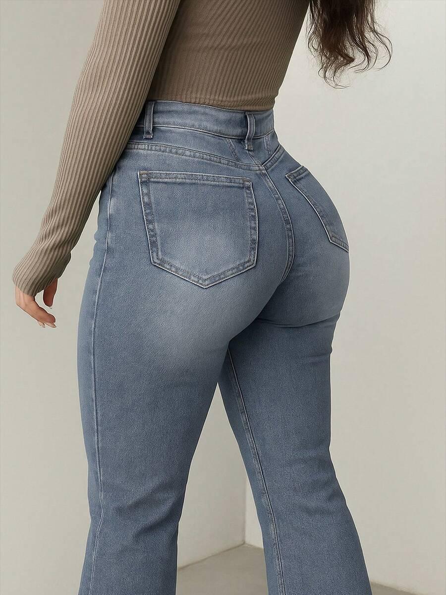 SPODNIE DZWONY JEANS