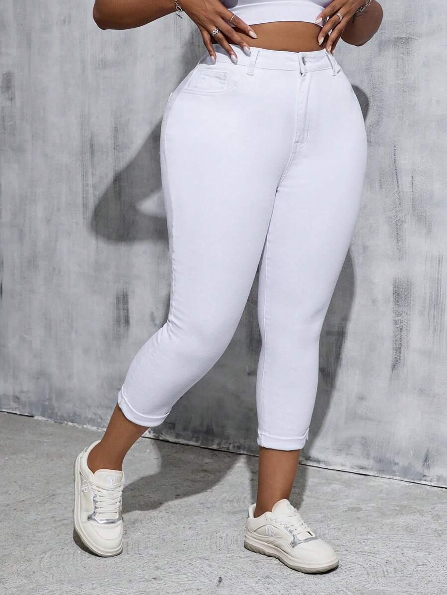 BIAŁE SPODNIE JEANS RURKI