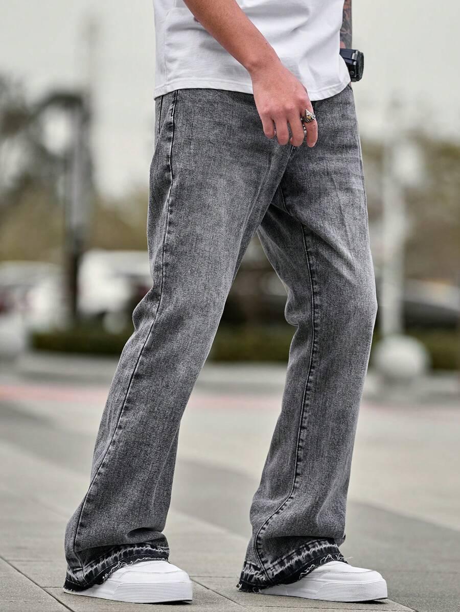 SZARE SPODNIE JEANS