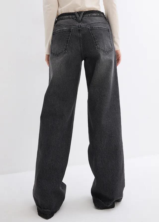 spodnie jeans szeroka nogawka