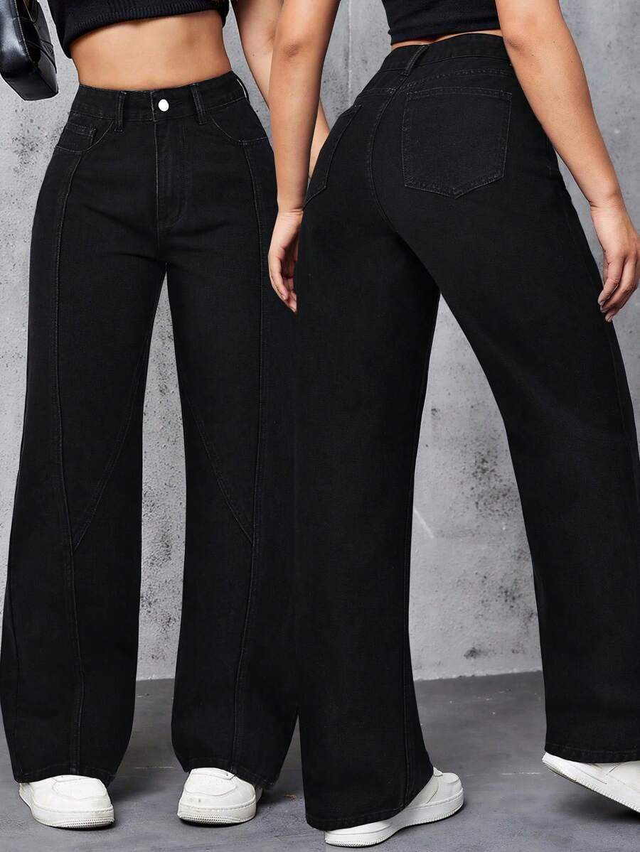 CZARNE SPODNIE JEANS 