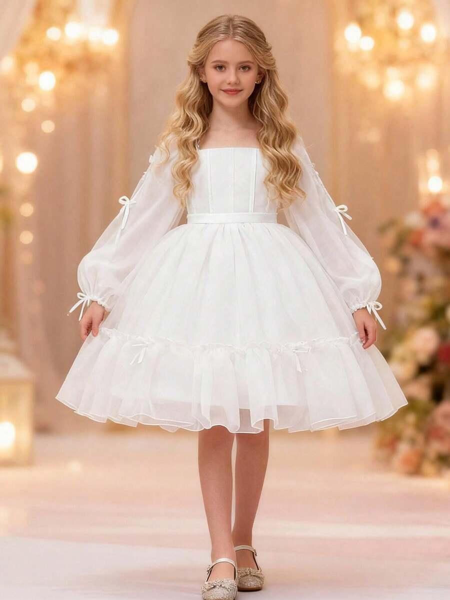 BIAŁA SUKIENKA KOKARDA