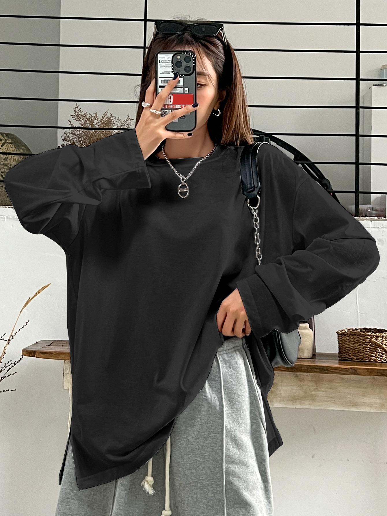 CZARNA BLUZKA OVERSIZE