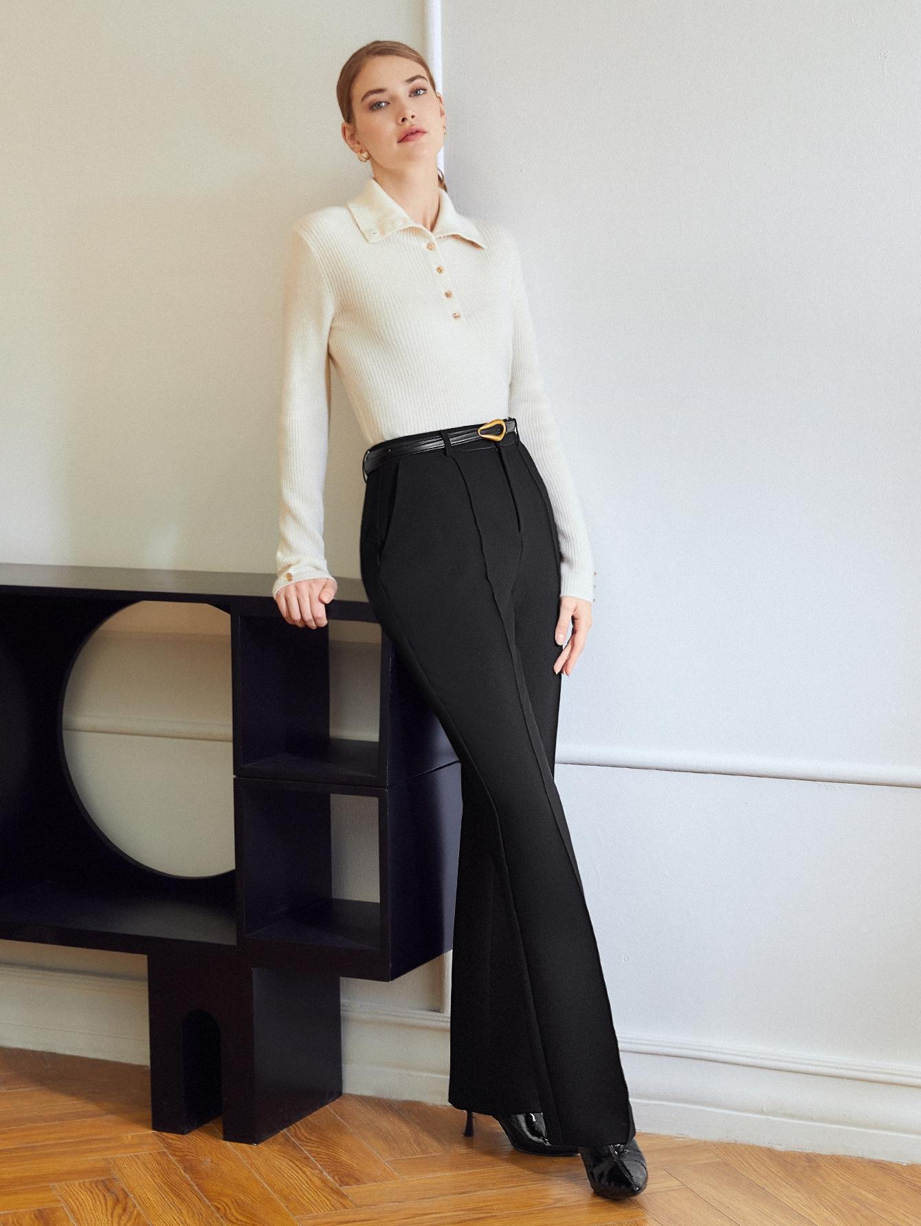 CZARNE ELEGANCKIE SPODNIE