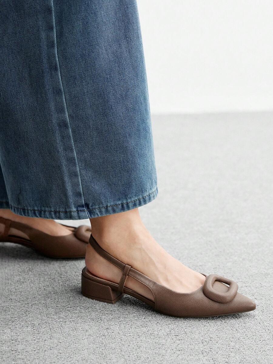 brązowe czółenka casual