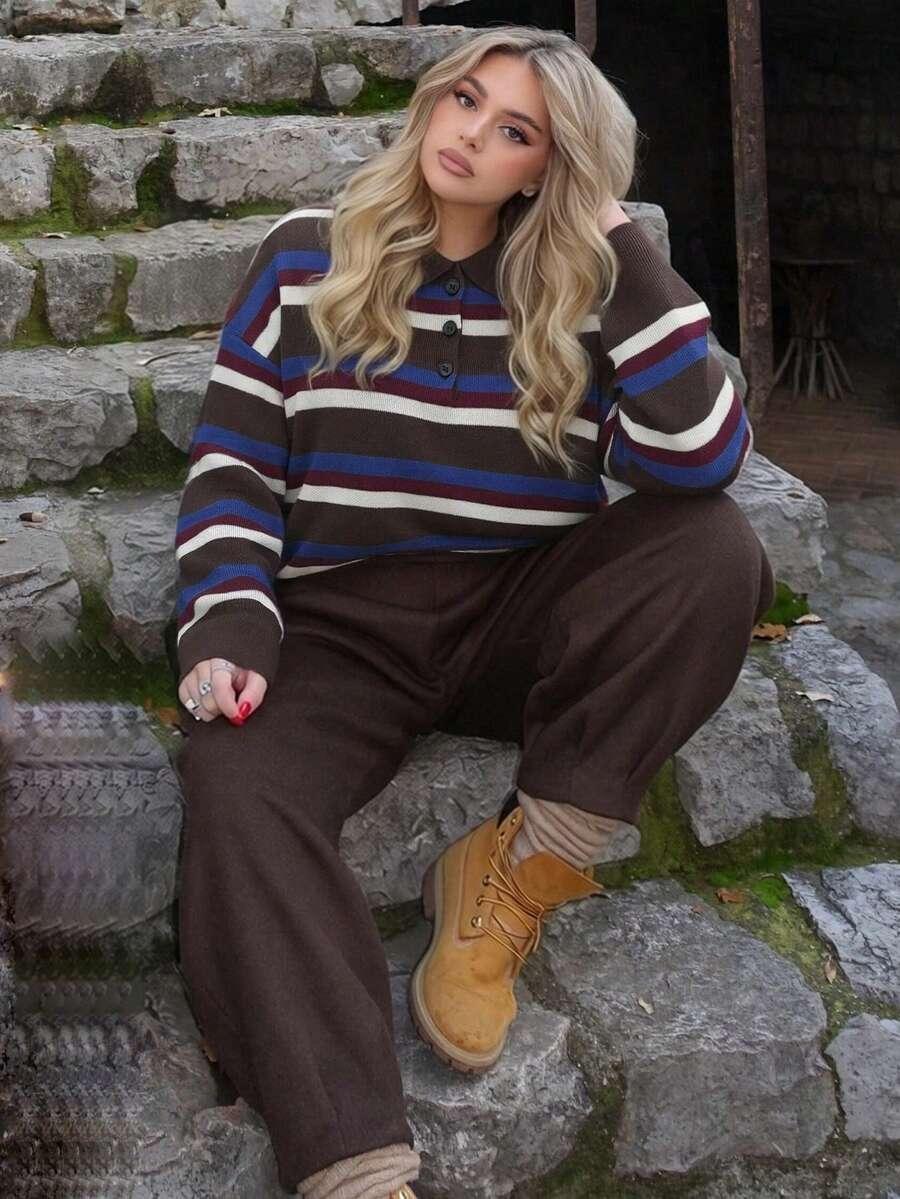 DZIANINOWY SWETER PASKI