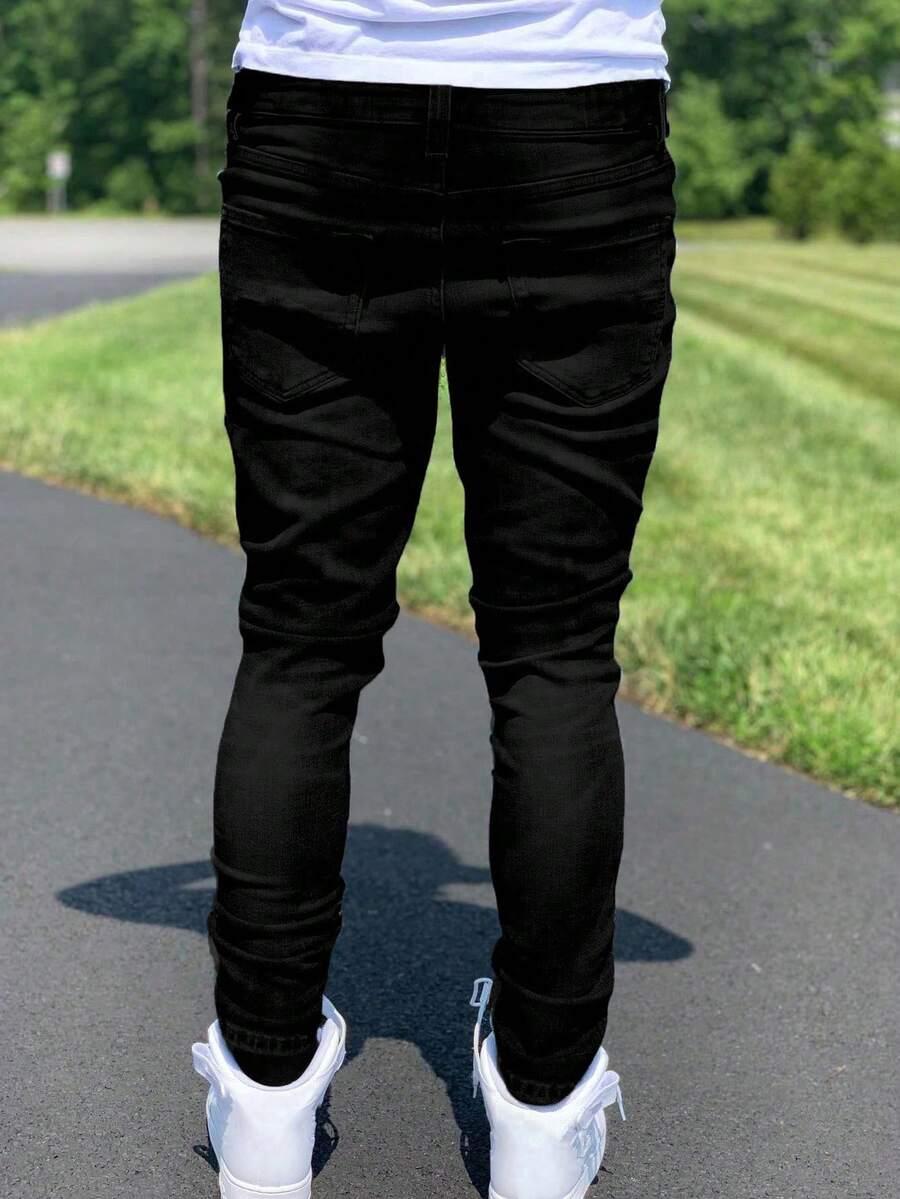 czarne jeansy kieszenie
