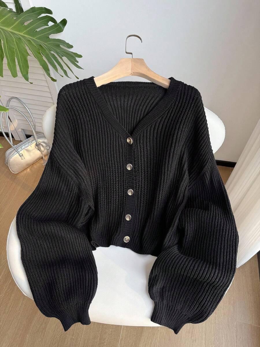 CZARNY ROZPINANY SWETER