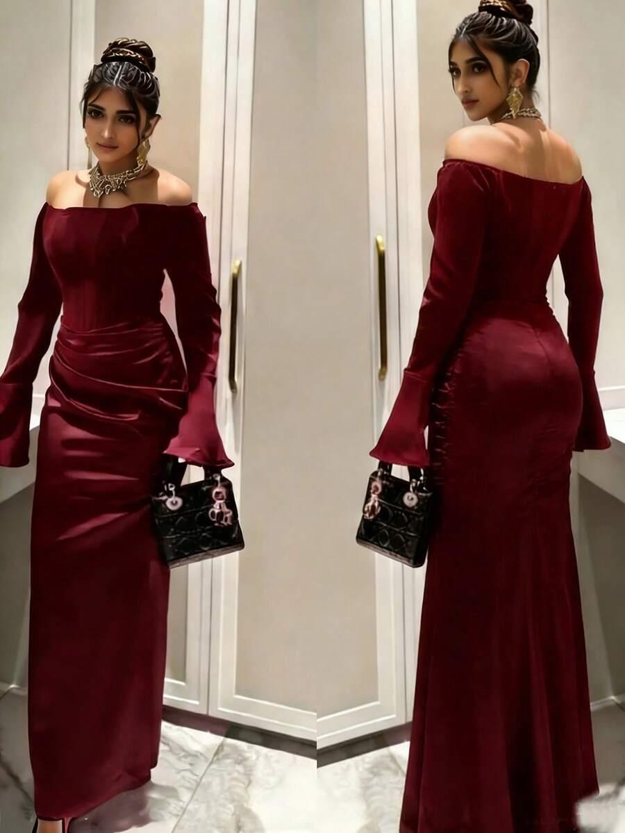 CZERWONA MAXI SUKIENKA