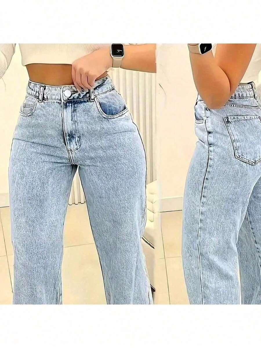 niebieskie spodnie jeans 