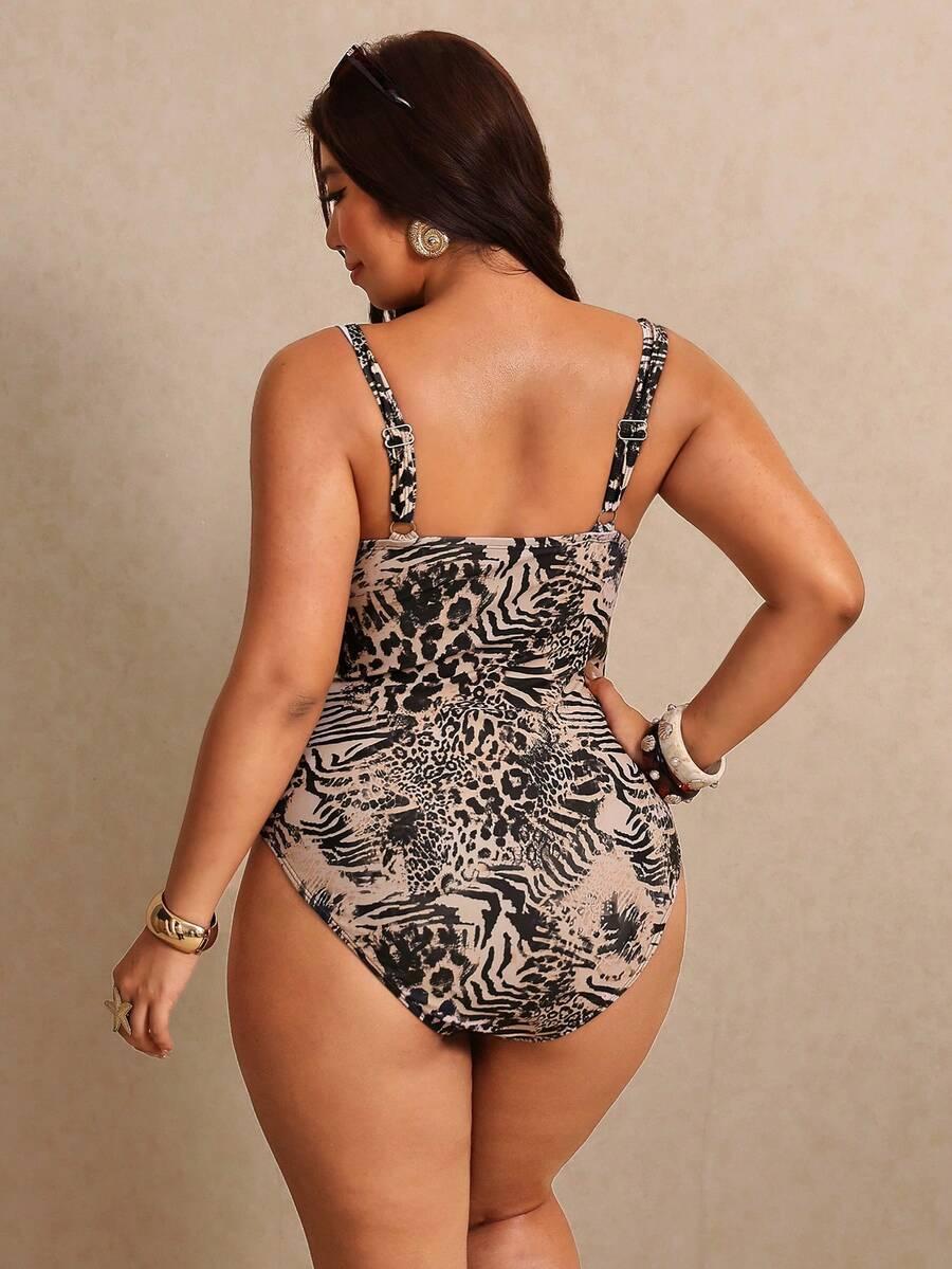 jednoczęściowy STRÓJ kąpielowy animal print