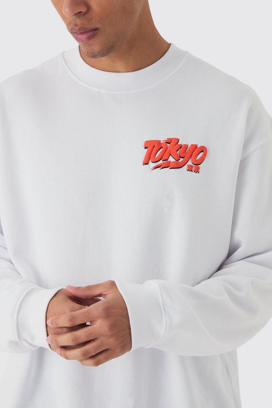 BIAŁA BLUZA OVERSIZE PRINT