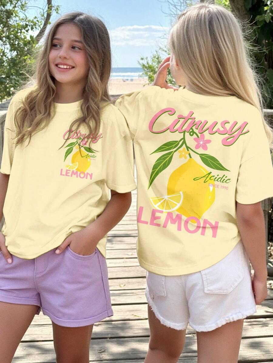 ŻÓŁTY T-SHIRT NADRUK