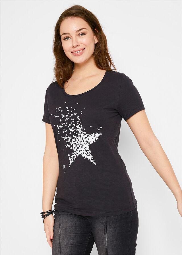 CZARNY T-SHIRT PRINT