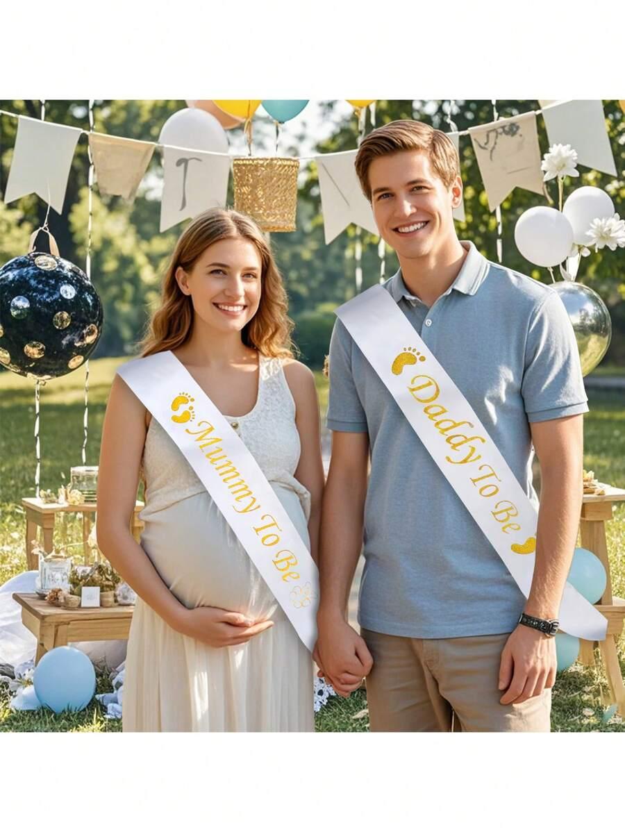 szarfy na baby shower dla rodziców 2szt 
