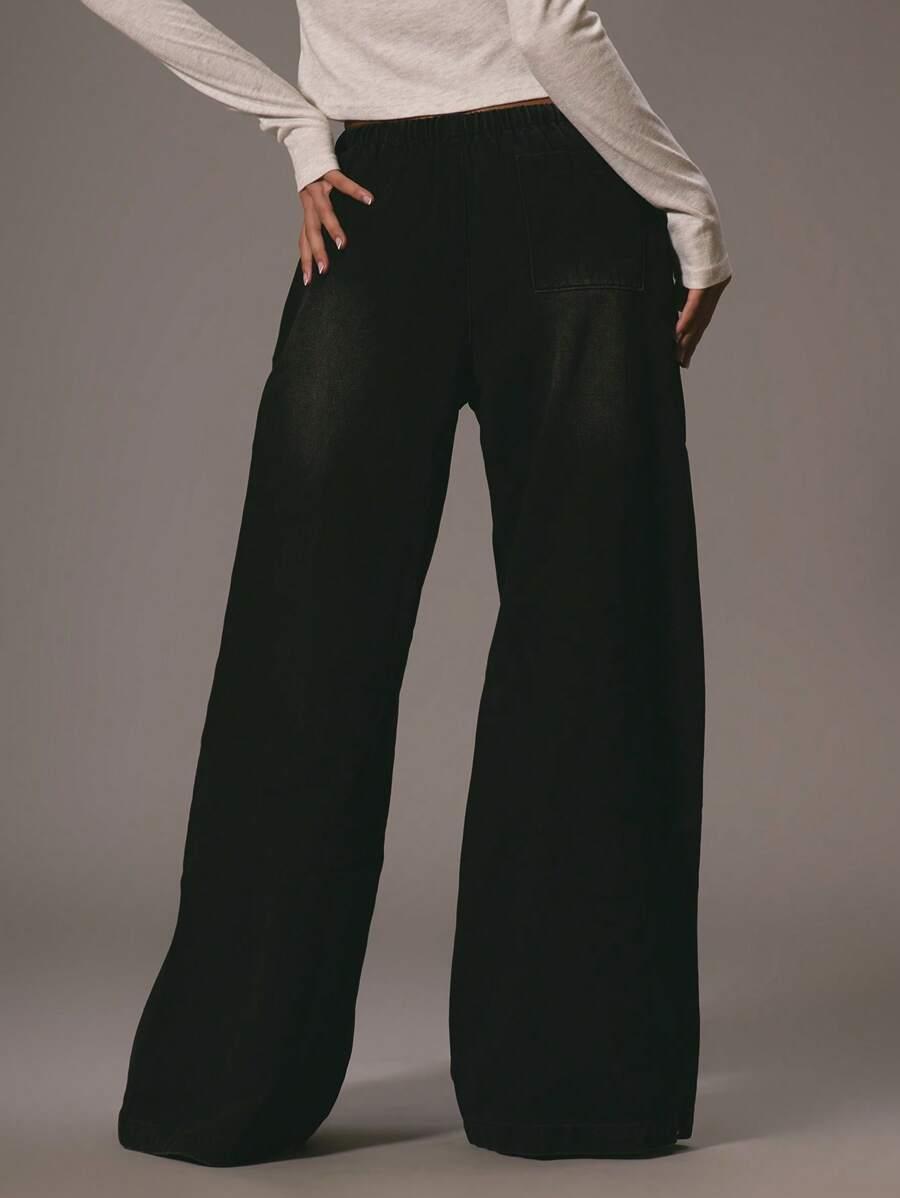CZARNE SPODNIE JEANS