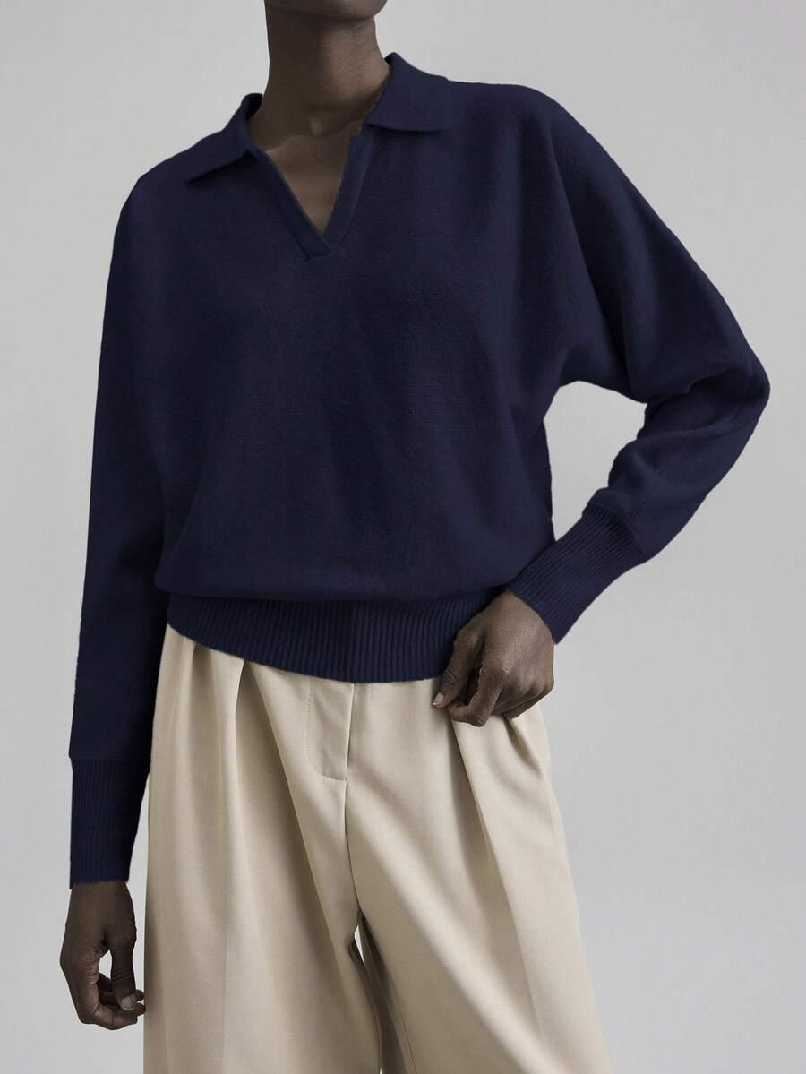 granatowy sweter dzianina 