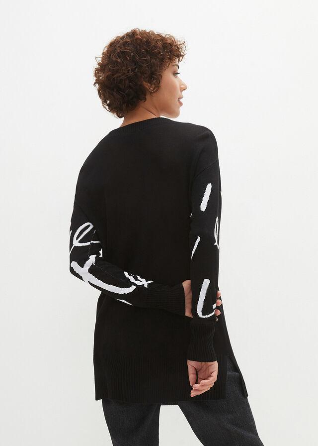 CZARNY SWETER PRINT 