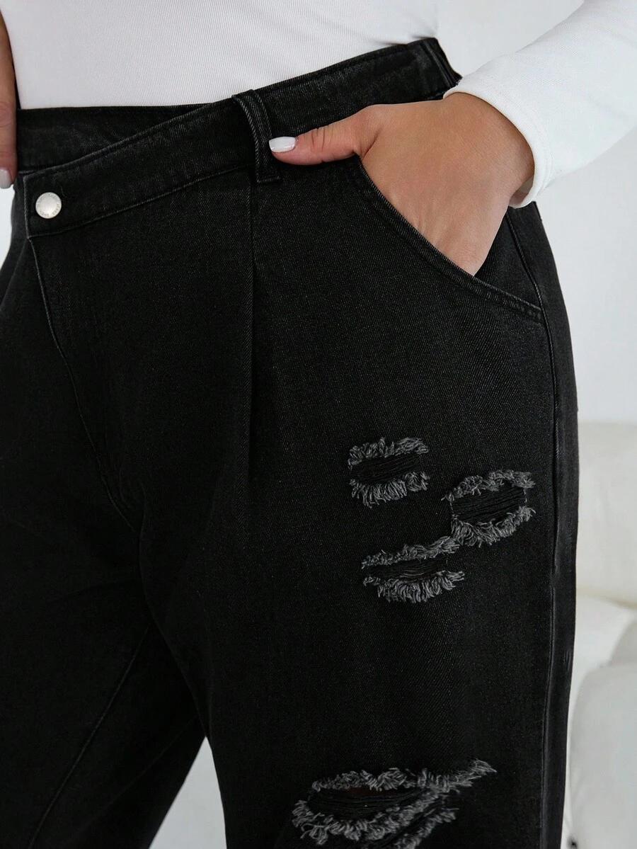 CZARNE SPODNIE JEANS