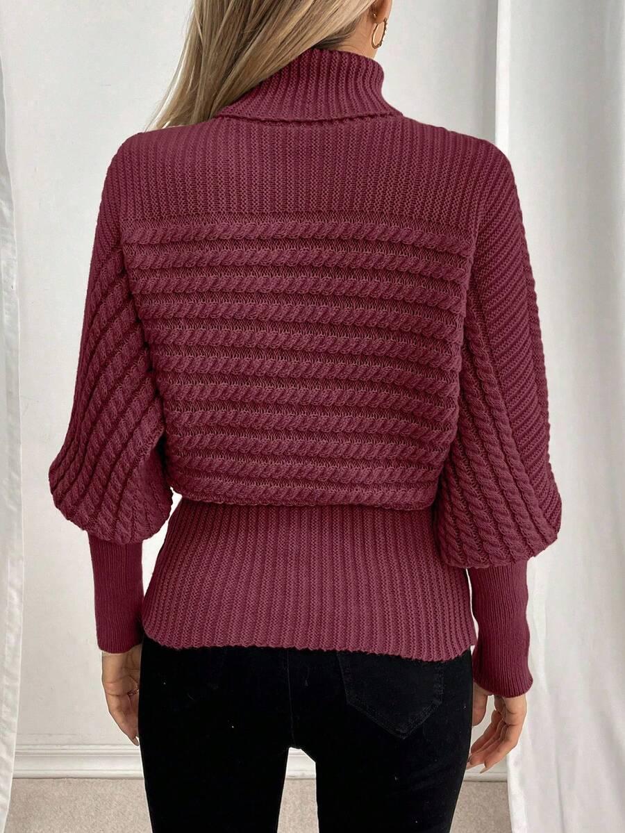 bordowy sweter golf