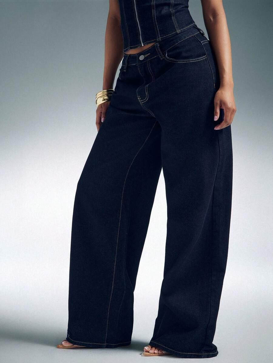 spodnie jeans wide leg