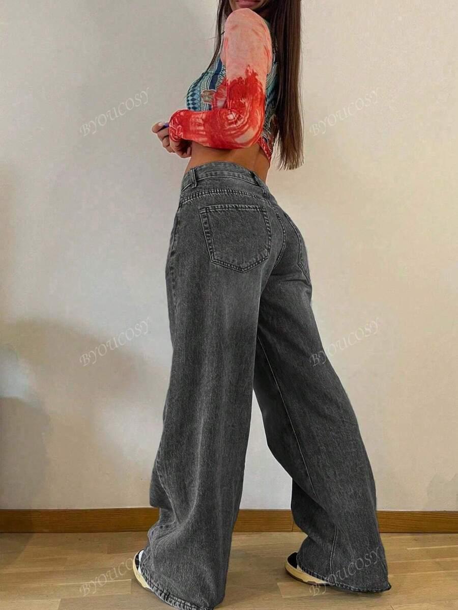 SZARE SPODNIE JEANS