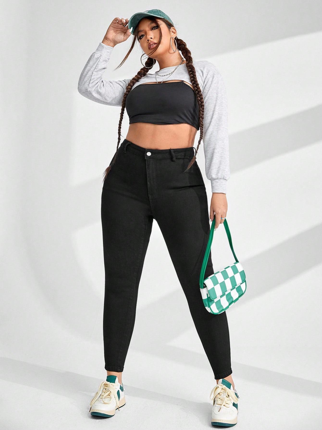 CZARNE SPODNIE JEANS RURKI