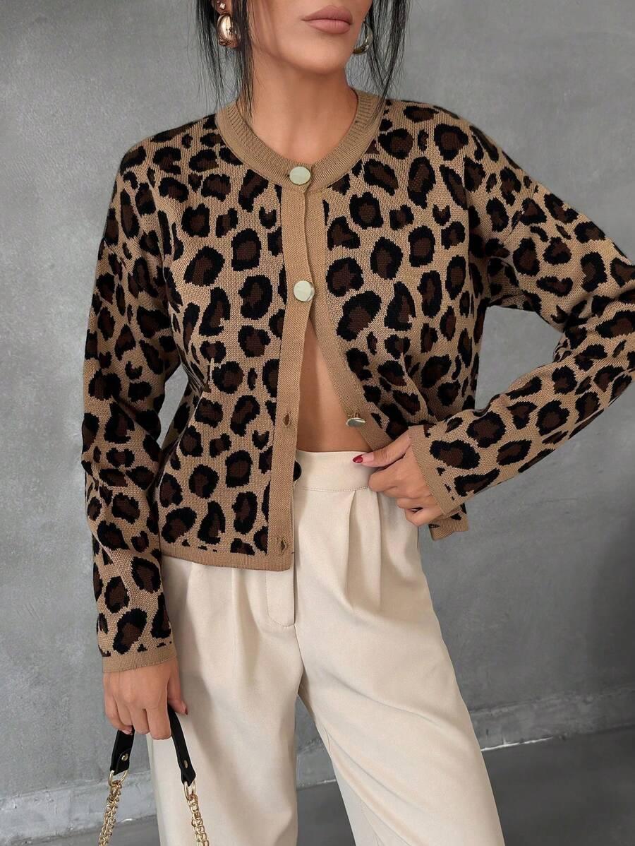 DZIANINOWY SWETER ANIMAL PRINT 