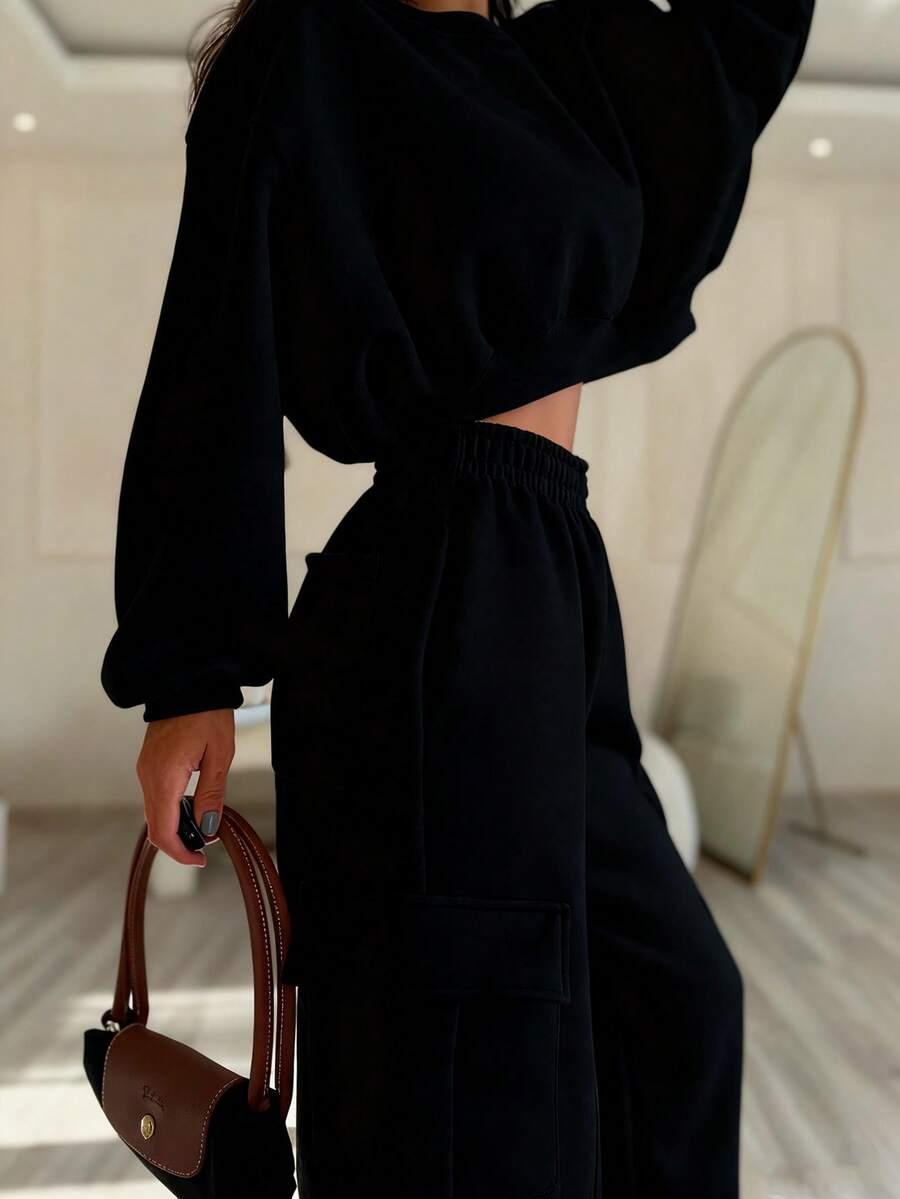 czarny dres komplet bluza spodnie