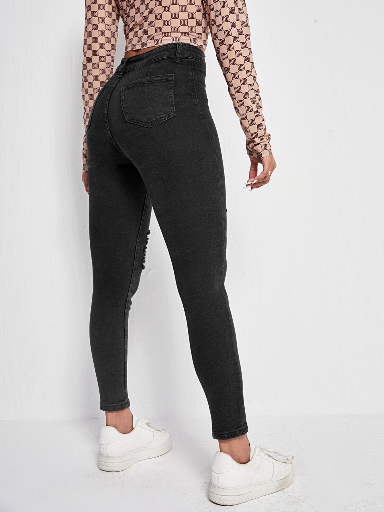 SPODNIE JEANS RURKI RIPPED