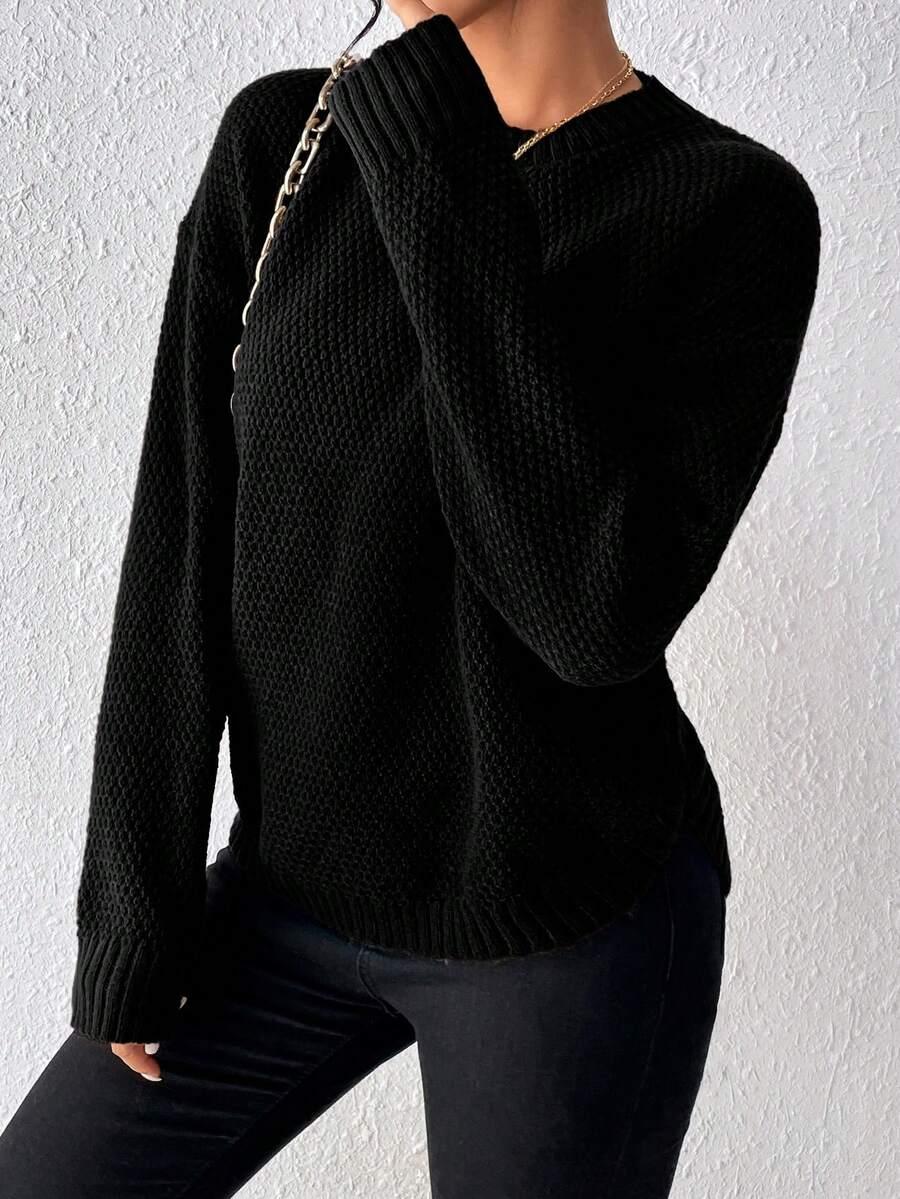 czarny sweter struktura