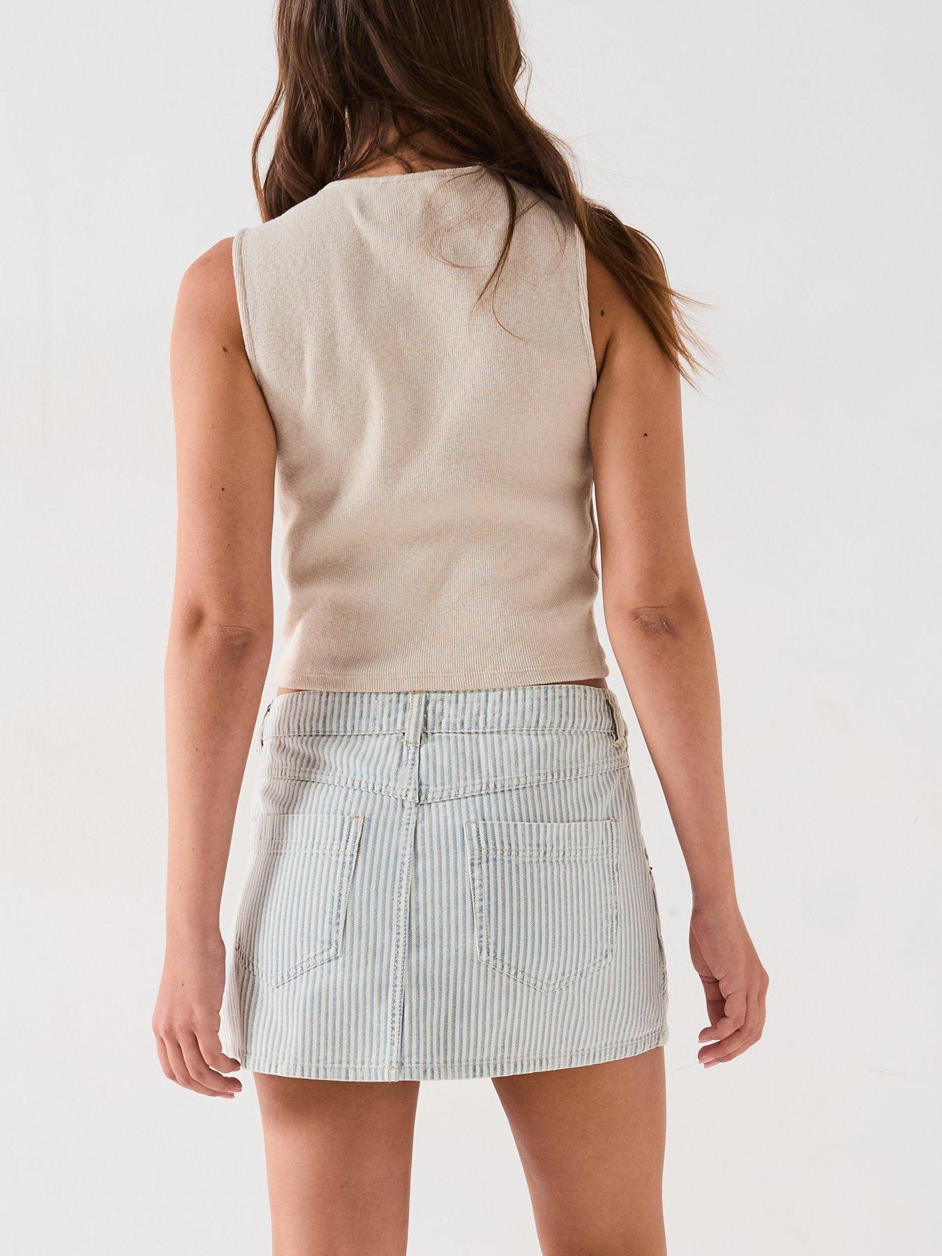 FREE PEOPLE SPÓDNICA MINI W PASKI 