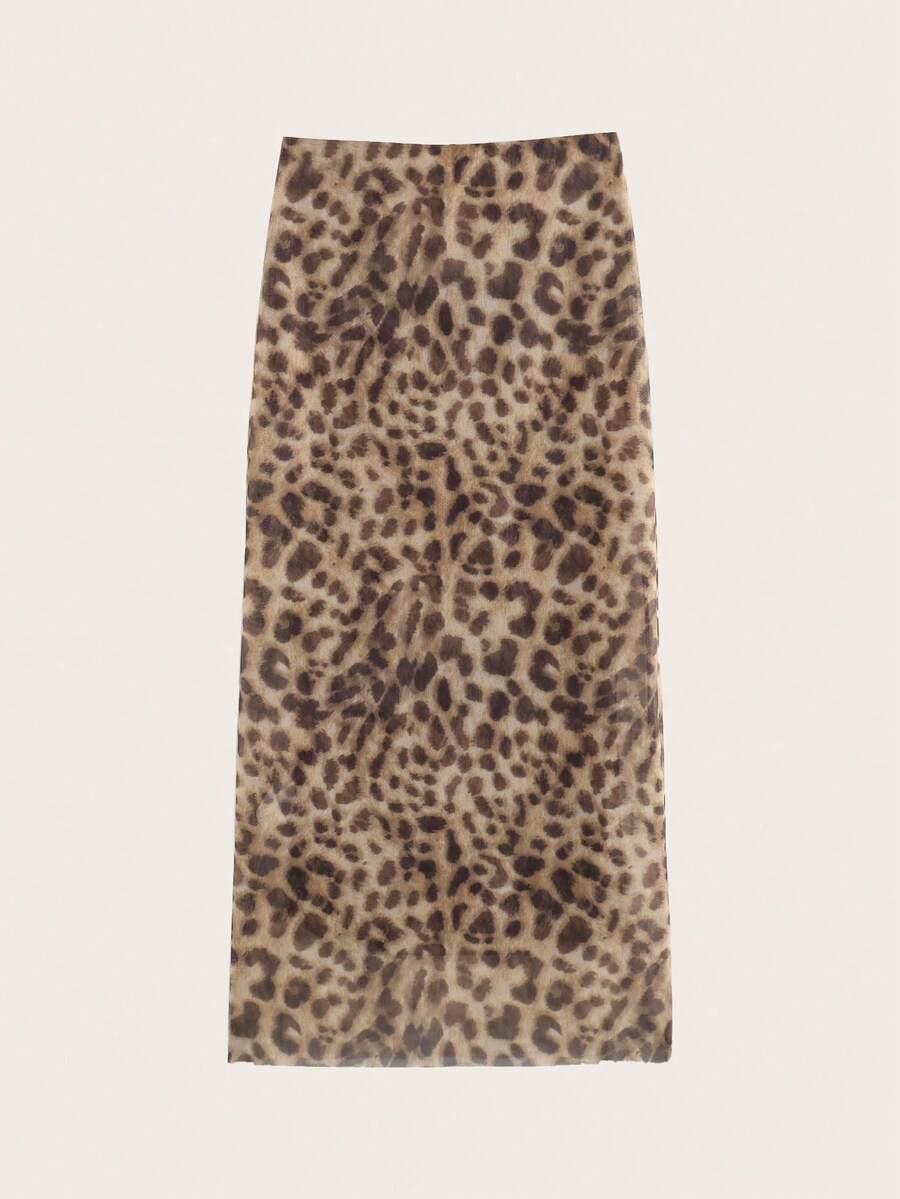 midi spódnica animal print