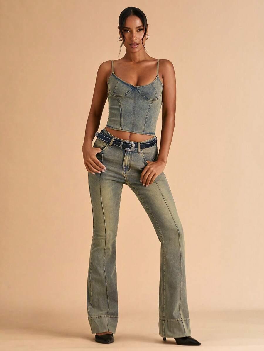 spodnie jeans dzwony