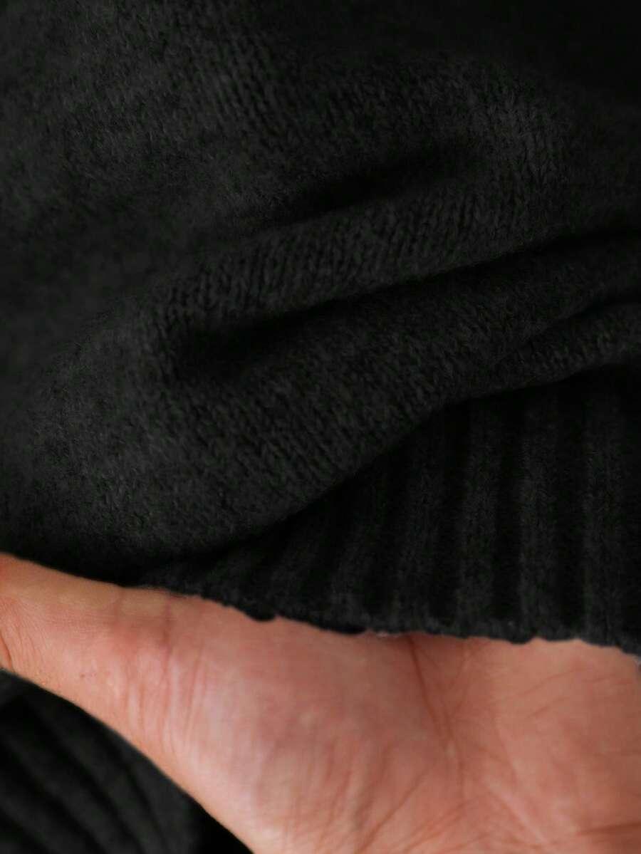 CZARNY KOMPLET SWETER SPODNIE