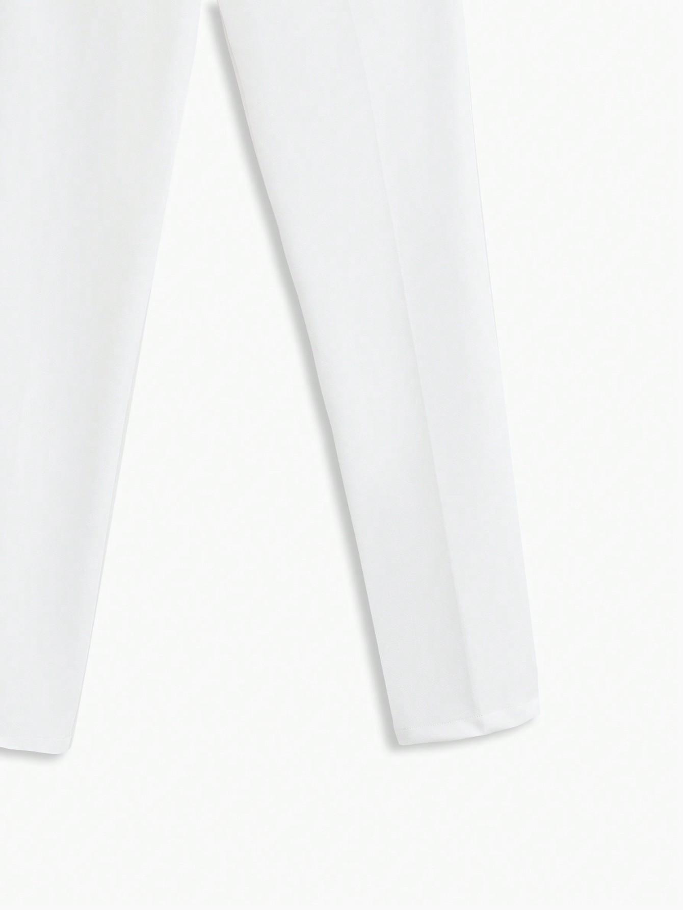 białe spodnie z wysokim stanem kieszenie zamek