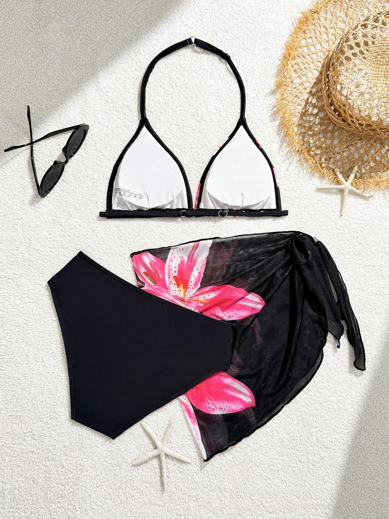 TRZYCZĘŚCIOWY KOMPLET BIKINI   PRINT