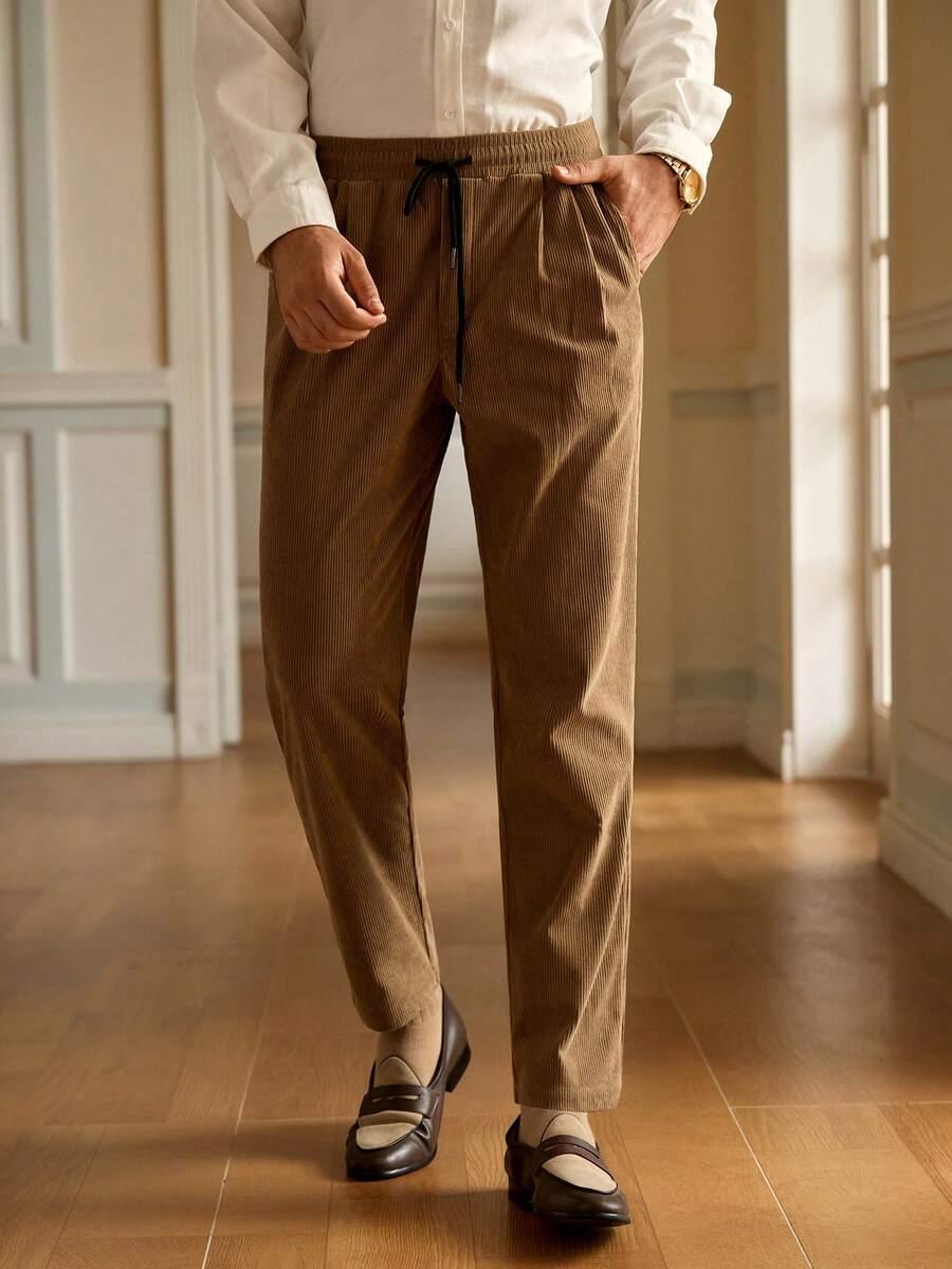 sztruksowe ELEGANCKIE SPODNIE