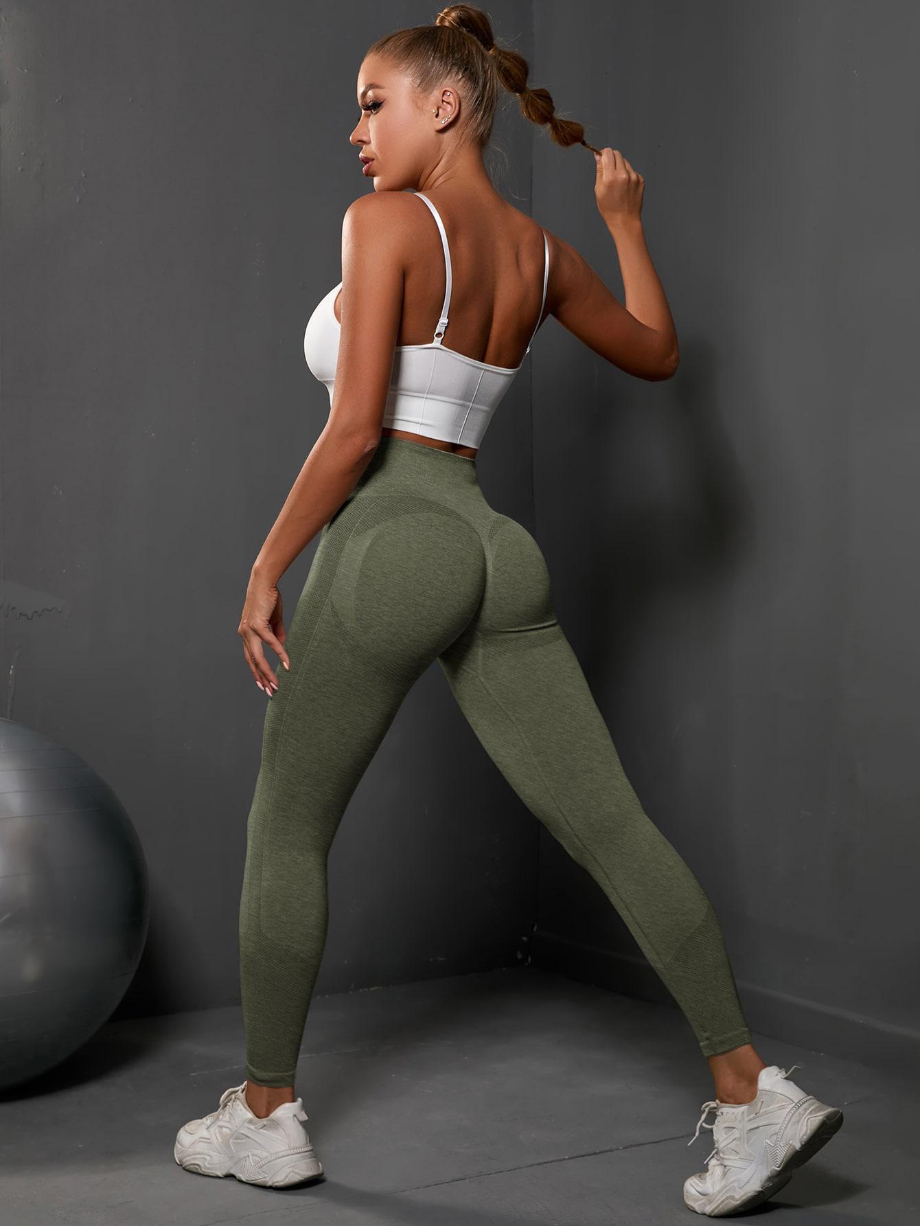 ZIELONE LEGGINSY WYSOKI STAN
