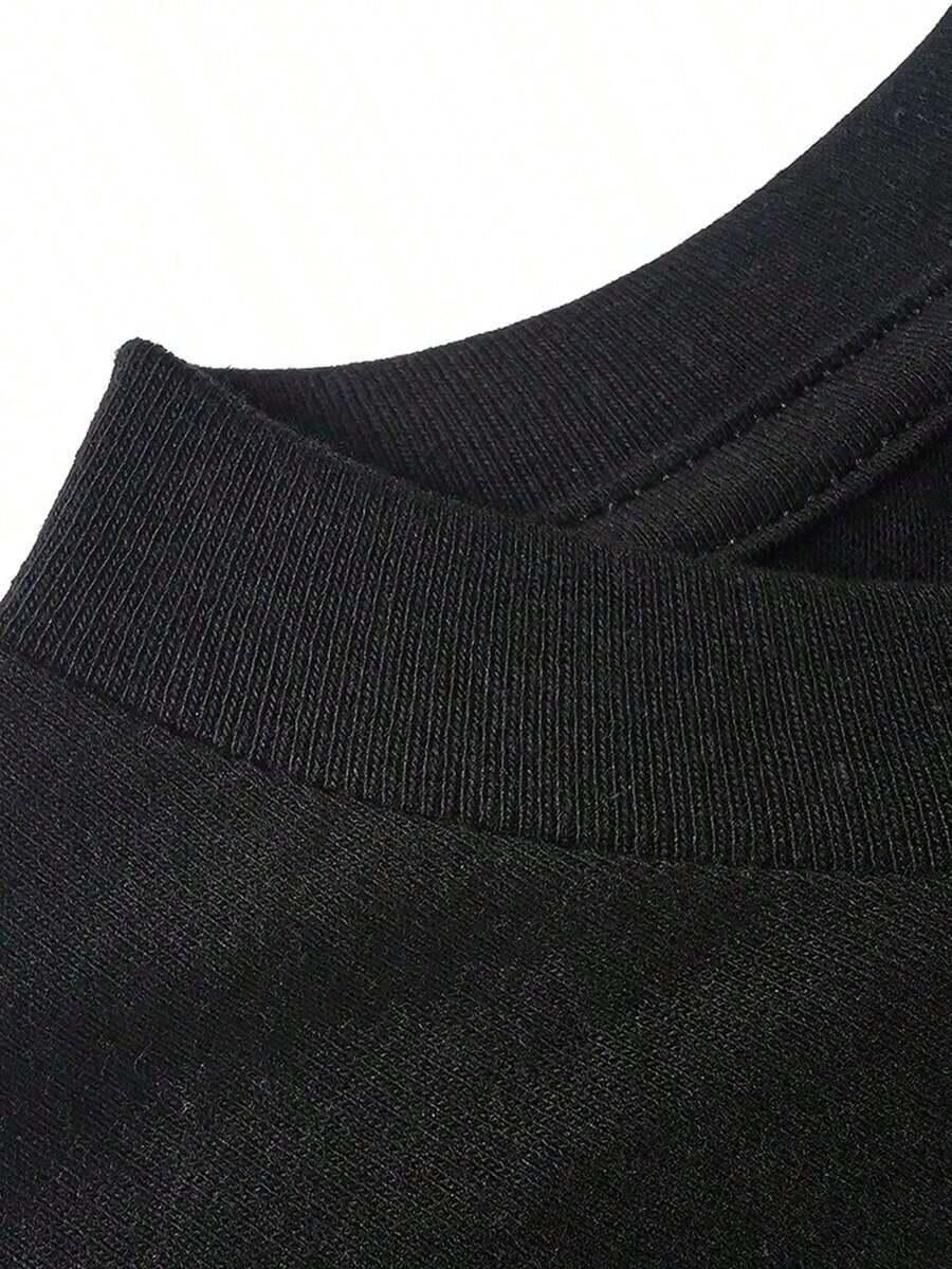 CZARNY T-SHIRT nadruk