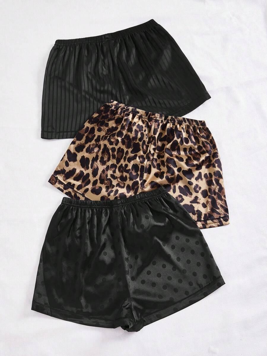 SATYNOWY KOMPLET PIŻAMA ANIMAL PRINT GROSZKI 2-PACK