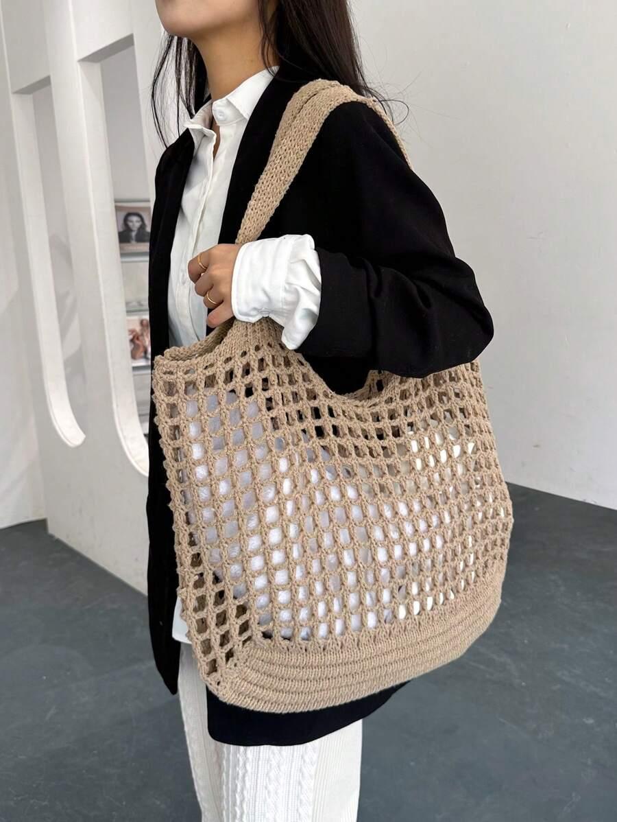 beżowa torebka shopper