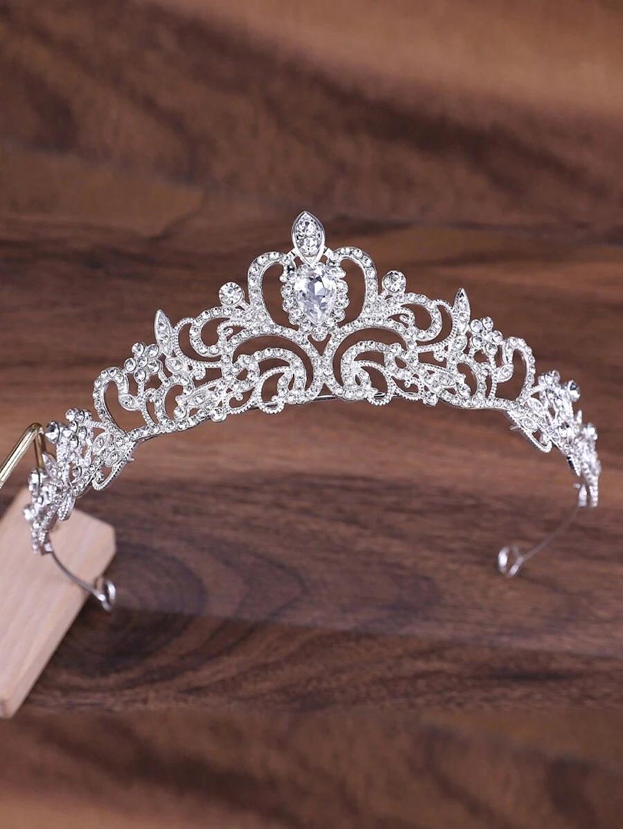 srebrna tiara połysk