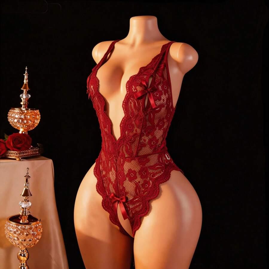 CZERWONE KORONKOWE BODY
