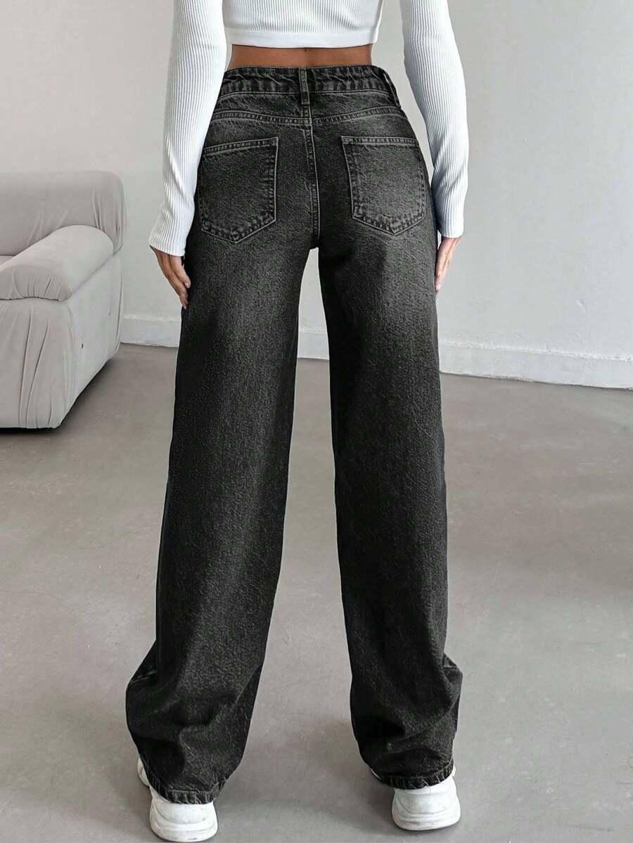CZARNE SPODNIE JEANS