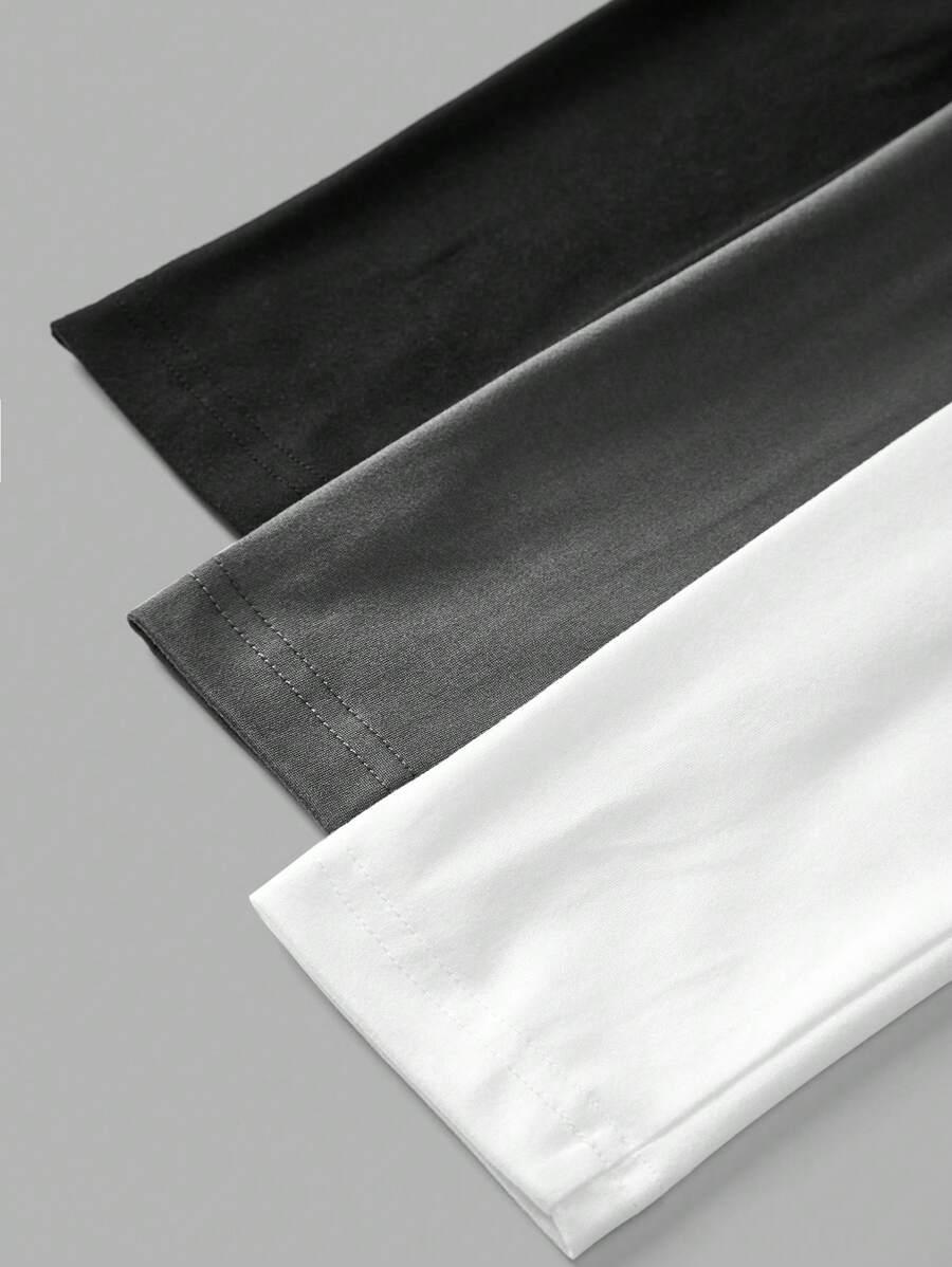 GŁADKA BLUZKA DŁUGI RĘKAW 3-PACK